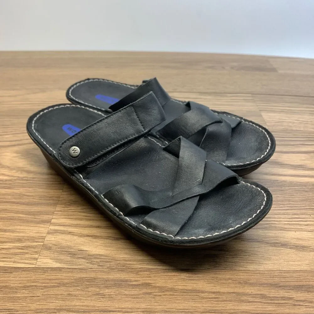 Wolky Women's Orthopedic Black Strappy Flip-Flops, Size EU 37 US 6‎ -7 Sandals